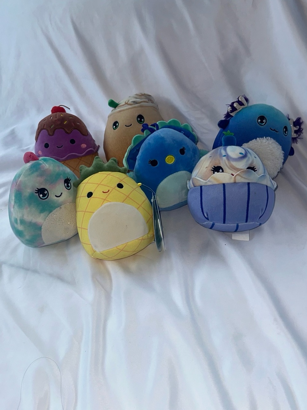 Lot of 7 Plush Small Pet Toy Set - Assorted Colors